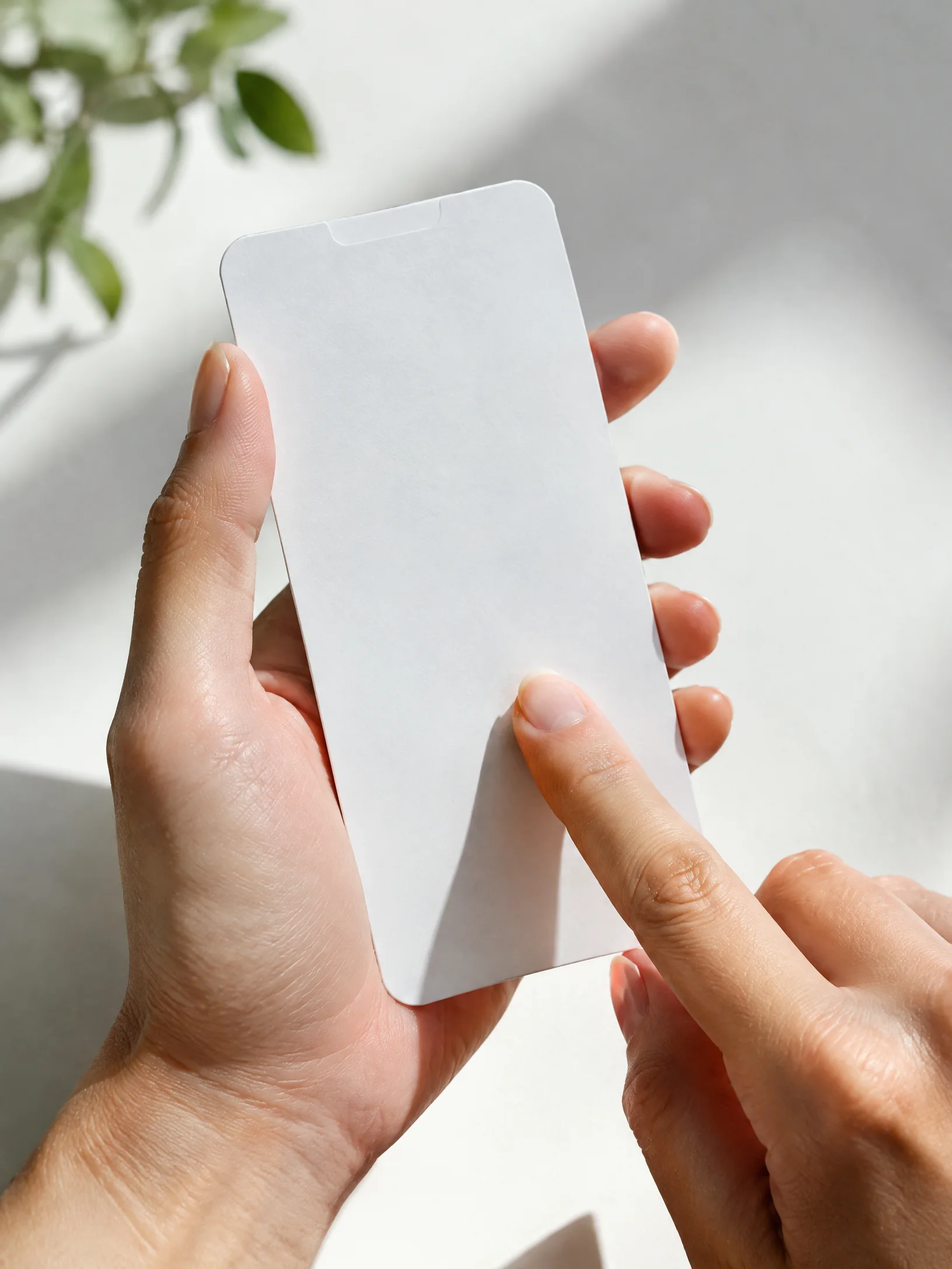 Hand working with product moment tokens